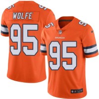 Nike Denver Broncos #95 Derek Wolfe Orange Men's Stitched NFL Limited Rush Jersey