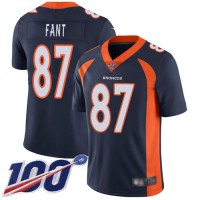 Nike Denver Broncos #87 Noah Fant Navy Blue Alternate Men's Stitched NFL 100th Season Vapor Limited Jersey