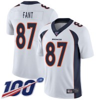 Nike Denver Broncos #87 Noah Fant White Men's Stitched NFL 100th Season Vapor Limited Jersey