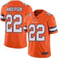 Nike Denver Broncos #22 C.J. Anderson Orange Men's Stitched NFL Limited Rush Jersey
