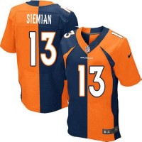 Nike Denver Broncos #13 Trevor Siemian Orange/Navy Blue Men's Stitched NFL Elite Split Jersey