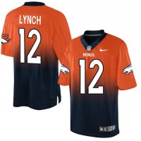 Nike Denver Broncos #12 Paxton Lynch Orange/Navy Blue Men's Stitched NFL Elite Fadeaway Fashion Jersey