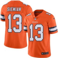Nike Denver Broncos #13 Trevor Siemian Orange Men's Stitched NFL Limited Rush Jersey