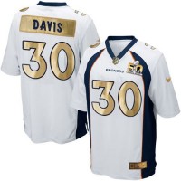 Nike Denver Broncos #30 Terrell Davis White Men's Stitched NFL Game Super Bowl 50 Collection Jersey