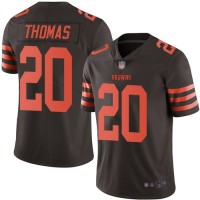 Nike Cleveland Browns #20 Tavierre Thomas Brown Men's Stitched NFL Limited Rush Jersey