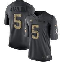 Nike Cleveland Browns #5 Drew Stanton Black Men's Stitched NFL Limited 2016 Salute to Service Jersey