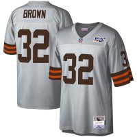 Cleveland Cleveland Browns #32 Jim Brown Mitchell & Ness NFL 100 Retired Player Platinum Jersey