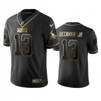 Cleveland Browns #13 Odell Beckham Jr Men's Stitched NFL Vapor Untouchable Limited Black Golden Jersey