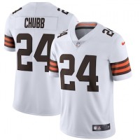 Cleveland Cleveland Browns #24 Nick Chubb Men's Nike White 2020 Vapor Limited Jersey