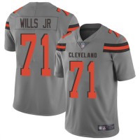 Nike Cleveland Browns #71 Jedrick Wills JR Gray Men's Stitched NFL Limited Inverted Legend Jersey