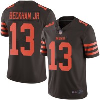 Nike Cleveland Browns #13 Odell Beckham Jr Brown Men's Stitched NFL Limited Rush Jersey