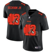 Cleveland Cleveland Browns #13 Odell Beckham Jr. Men's Nike Team Logo Dual Overlap Limited NFL Jersey Black
