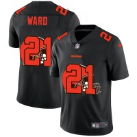 Cleveland Cleveland Browns #21 Denzel Ward Men's Nike Team Logo Dual Overlap Limited NFL Jersey Black