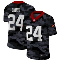 Cleveland Cleveland Browns #24 Nick Chubb Men's Nike 2020 Black CAMO Vapor Untouchable Limited Stitched NFL Jersey