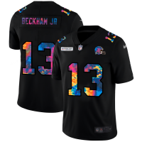 Cleveland Cleveland Browns #13 Odell Beckham Jr. Men's Nike Multi-Color Black 2020 NFL Crucial Catch Vapor Untouchable Limited Jersey