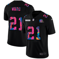 Cleveland Cleveland Browns #21 Denzel Ward Men's Nike Multi-Color Black 2020 NFL Crucial Catch Vapor Untouchable Limited Jersey