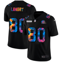 Cleveland Cleveland Browns #80 Jarvis Landry Men's Nike Multi-Color Black 2020 NFL Crucial Catch Vapor Untouchable Limited Jersey