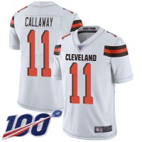 Nike Cleveland Browns #11 Antonio Callaway White Men's Stitched NFL 100th Season Vapor Limited Jersey