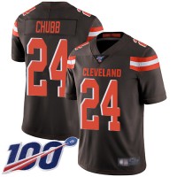 Nike Cleveland Browns #24 Nick Chubb Brown Team Color Men's Stitched NFL 100th Season Vapor Limited Jersey