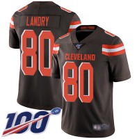 Nike Cleveland Browns #80 Jarvis Landry Brown Team Color Men's Stitched NFL 100th Season Vapor Limited Jersey
