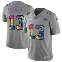 Cleveland Cleveland Browns #13 Odell Beckham Jr. Men's Nike Multi-Color 2020 NFL Crucial Catch NFL Jersey Greyheather
