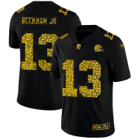 Cleveland Cleveland Browns #13 Odell Beckham Jr. Men's Nike Leopard Print Fashion Vapor Limited NFL Jersey Black
