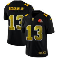 Cleveland Cleveland Browns #13 Odell Beckham Jr. Men's Black Nike Golden Sequin Vapor Limited NFL Jersey