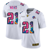 Cleveland Cleveland Browns #21 Denzel Ward Men's White Nike Multi-Color 2020 NFL Crucial Catch Limited NFL Jersey