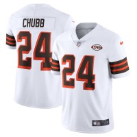 Cleveland Cleveland Browns #24 Nick Chubb Nike 1946 Collection Alternate Vapor Limited NFL Jersey - White