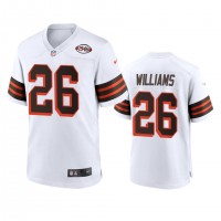 Men's Cleveland Browns #26 Greedy Williams Nike 1946 Collection Alternate Game Limited NFL Jersey - White