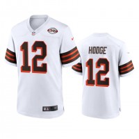 Men's Cleveland Browns #12 Khadarel Hodge Nike 1946 Collection Alternate Game Limited NFL Jersey - White