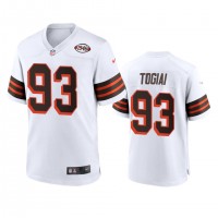 Men's Cleveland Browns #93 Tommy Togiai Nike 1946 Collection Alternate Game Limited NFL Jersey - White
