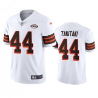 Cleveland Cleveland Browns #44 Sione Takitaki Nike 1946 Collection Alternate Vapor Limited NFL Jersey - White