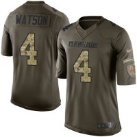 Nike Cleveland Browns #4 Deshaun Watson Green Men's Stitched NFL Limited 2015 Salute to Service Jersey