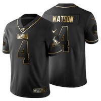 Cleveland Cleveland Browns #4 Deshaun Watson Men's Nike Black Golden Limited NFL 100 Jersey