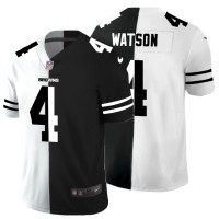 Cleveland Cleveland Browns #4 Deshaun Watson Men's Black V White Peace Split Nike Vapor Untouchable Limited NFL Jersey
