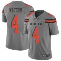 Nike Cleveland Browns #4 Deshaun Watson Gray Men's Stitched NFL Limited Inverted Legend Jersey