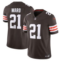 Cleveland Cleveland Browns #21 Denzel Ward Nike Men's Brown Vapor F.U.S.E. Limited Jersey