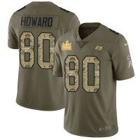 Nike Tampa Bay Buccaneers #80 O. J. Howard Olive/Camo Men's Super Bowl LV Champions Patch Stitched NFL Limited 2017 Salute To Service Jersey
