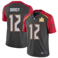 Nike Tampa Bay Buccaneers #12 Tom Brady Gray Men's Super Bowl LV Champions Patch Stitched NFL Limited Inverted Legend Jersey