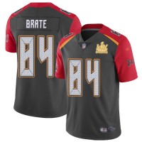 Nike Tampa Bay Buccaneers #84 Cameron Brate Gray Men's Super Bowl LV Champions Patch Stitched NFL Limited Inverted Legend Jersey