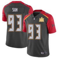 Nike Tampa Bay Buccaneers #93 Ndamukong Suh Gray Men's Super Bowl LV Champions Patch Stitched NFL Limited Inverted Legend Jersey