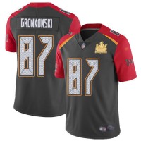 Nike Tampa Bay Buccaneers #87 Rob Gronkowski Gray Men's Super Bowl LV Champions Patch Stitched NFL Limited Inverted Legend Jersey