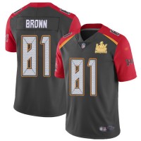 Nike Tampa Bay Buccaneers #81 Antonio Brown Gray Men's Super Bowl LV Champions Patch Stitched NFL Limited Inverted Legend Jersey