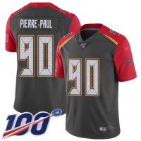 Nike Tampa Bay Buccaneers #90 Jason Pierre-Paul Gray Men's Stitched NFL Limited Inverted Legend 100th Season Jersey