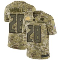 Tampa Bay Tampa Bay Buccaneers #28 Leonard Fournette Camo Men's Super Bowl LV Champions Patch Stitched NFL Limited 2018 Salute To Service Jersey