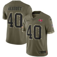Tampa Bay Tampa Bay Buccaneers #40 Mike Alstott Nike Men's 2022 Salute To Service Limited Jersey - Olive