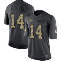 Nike Tampa Bay Buccaneers #14 Chris Godwin Black Men's Stitched NFL Limited 2016 Salute to Service Jersey