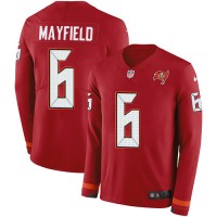 Nike Tampa Bay Buccaneers #6 Baker Mayfield Red Team Color Men's Stitched NFL Limited Therma Long Sleeve Jersey