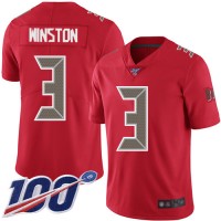 Nike Tampa Bay Buccaneers #3 Jameis Winston Red Men's Stitched NFL Limited Rush 100th Season Jersey